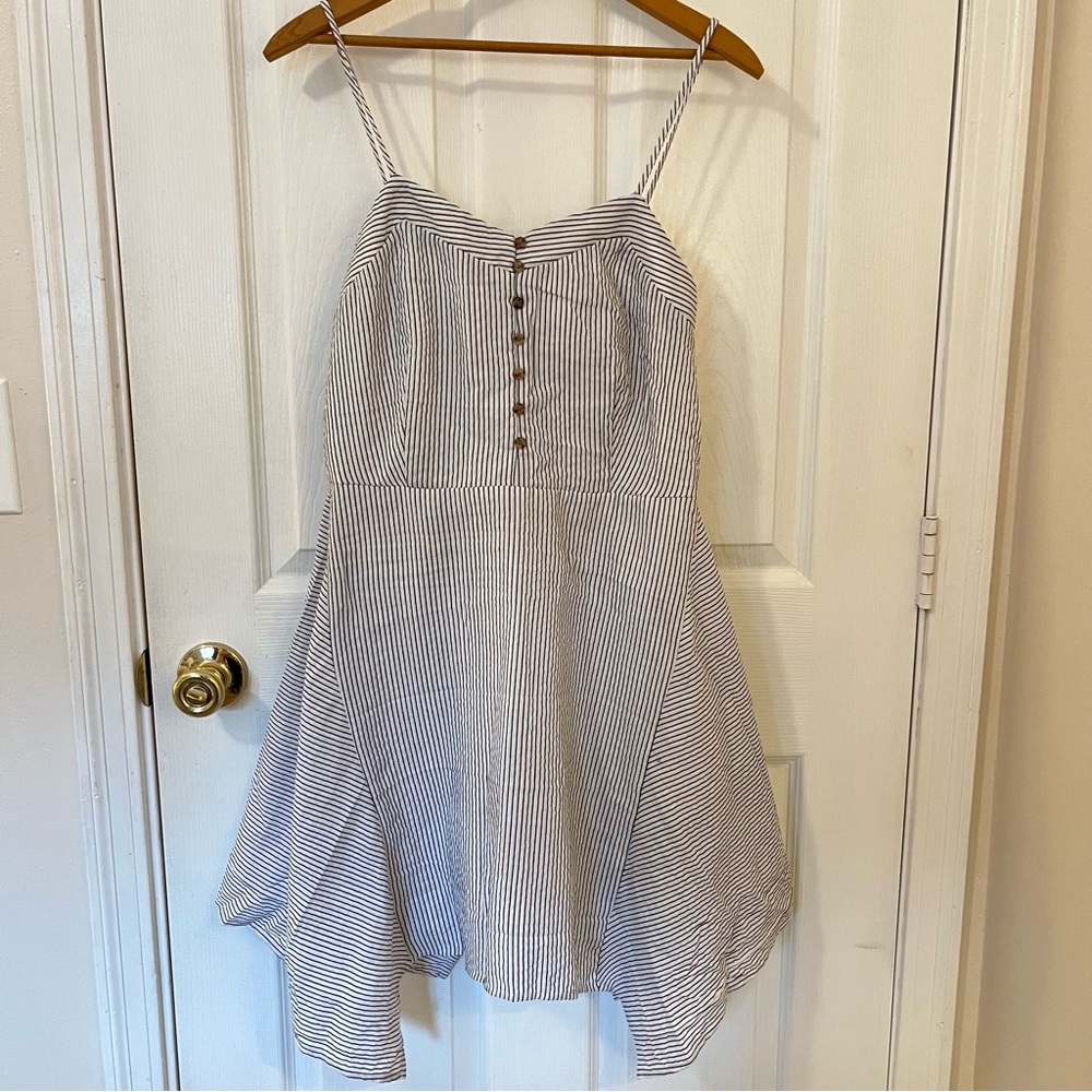 Universal Thread Striped Fit & Flare Mini Dress Women’s Size XS Navy White NWT